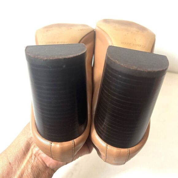 Everlane Women 8.5 Beige Stretch Leather Heel Slip On Comfort Classic Pump Italy - Picture 8 of 10